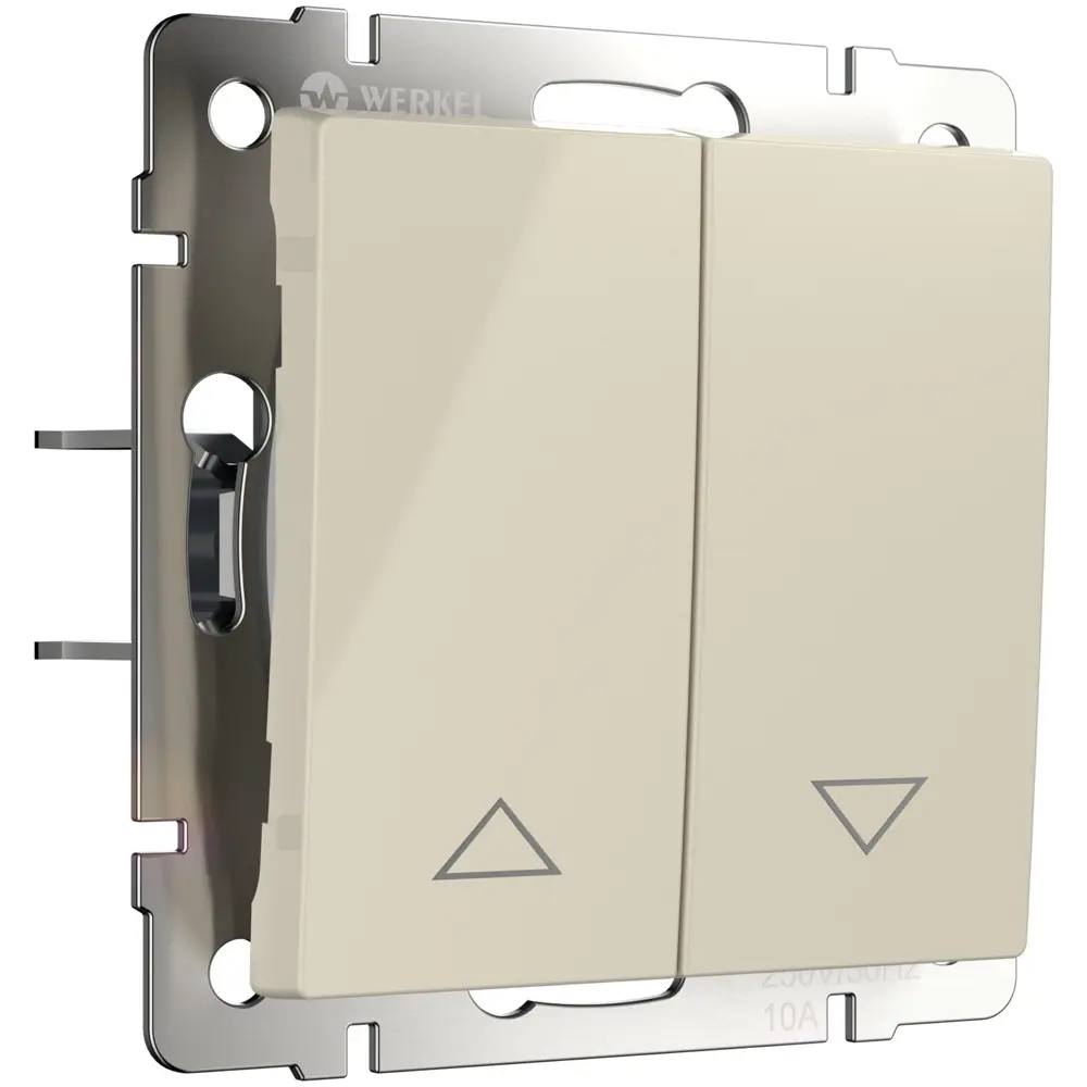 Выключатель жалюзи встраиваемый Werkel 1 клавиша цвет слоновая кость Встраиваемые механизмы STLM-2069024