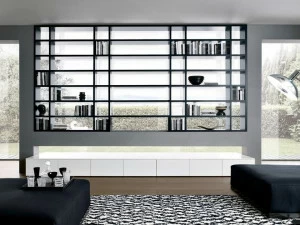 MisuraEmme Модульный двухсторонний стеллаж с подставкой под телевизор Misuraemme