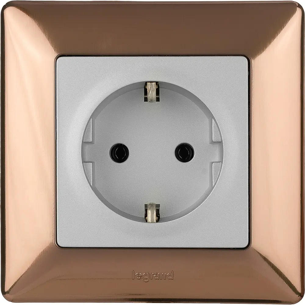 Розетка Legrand VLN-L 2 контакта с заземлением цвет алюминий 82169350 STLM-2183199 Valena Life - Вид №6