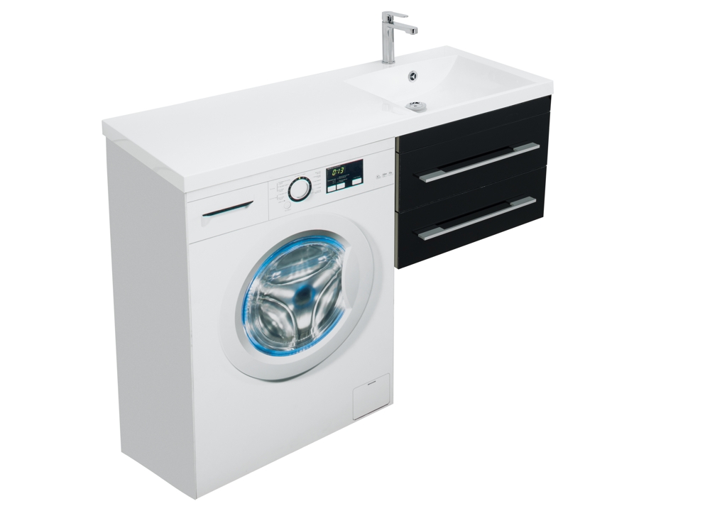 Тумба с раковиной Aquanet Верона 120 R черный (подвесная, 2 ящика) 0018017500239568 - Вид №6