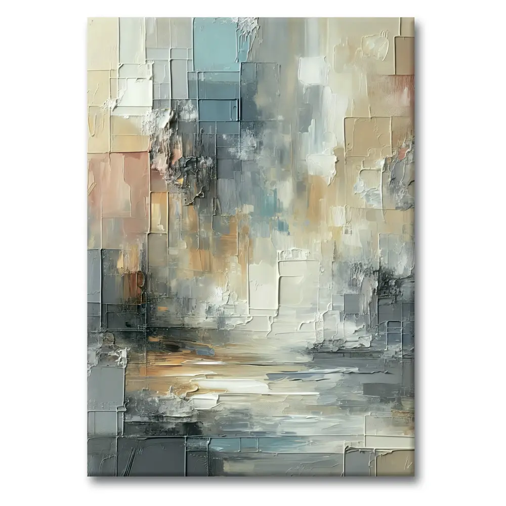 Santreyd Абстрактная картина в серо-белых тонах 50×70 см 89394678 STLM-1460880