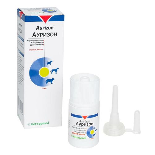 Т0023395 Капли для ушей АУРИЗОН флак.№1, 10мл VETOQUINOL 