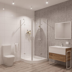 Душевое ограждение NG- 6615-08 (90*90*190) полукруг, двери распашные, 1 место