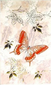 Панно из 1-ой плитки Баттерфляй оранжевая D-611сAR5 20х33