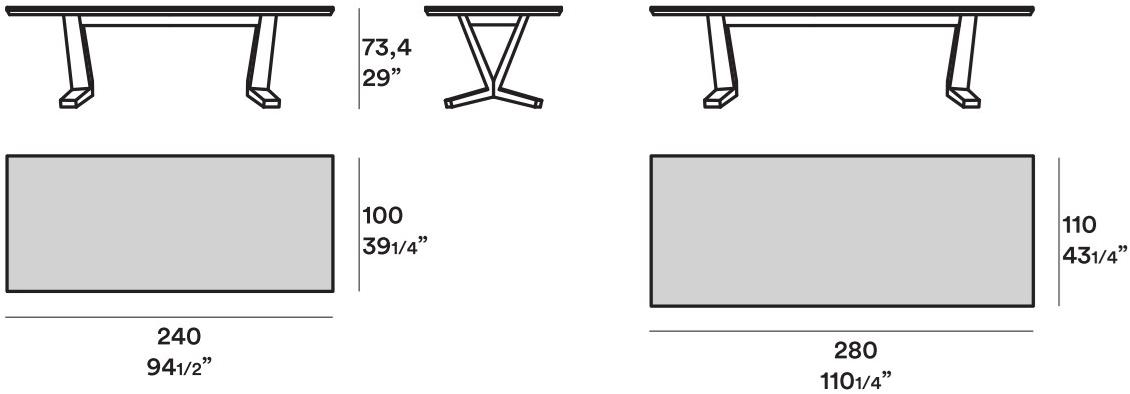 JESSE Прямоугольный стол из дерева и стекла sun-id-1493668 - Вид №3
