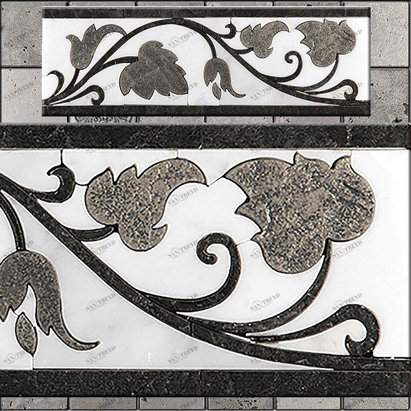 БОРДЮР ИЗ МРАМОРА GR-6 SKALINI FLORAL GR6