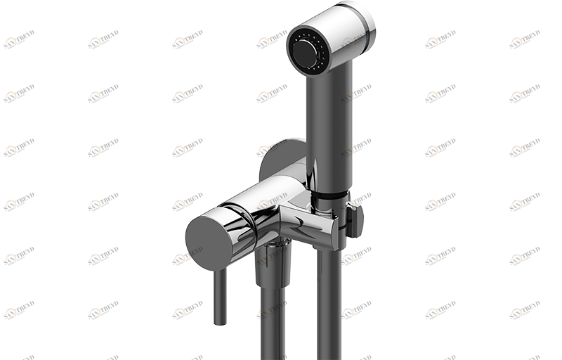 E-9960 Гигиенический душевой комплект с настенным смесителем, шлангом и держателем GRAFF Золото 24K;Шлифованное золото 24K;Матовая латунь PVD;черный_Architectural Black™;Крацованный никель;Пушечная Бронза;Матовый Черный;Оливковая бронза;Onyx PVD®;Полирова 