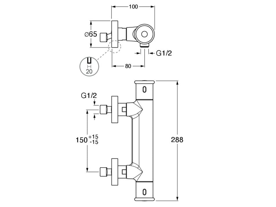 Открытый однорычажный смеситель для душа CRISTINA Rubinetterie Маяк ARCH-00045998 - Вид №2