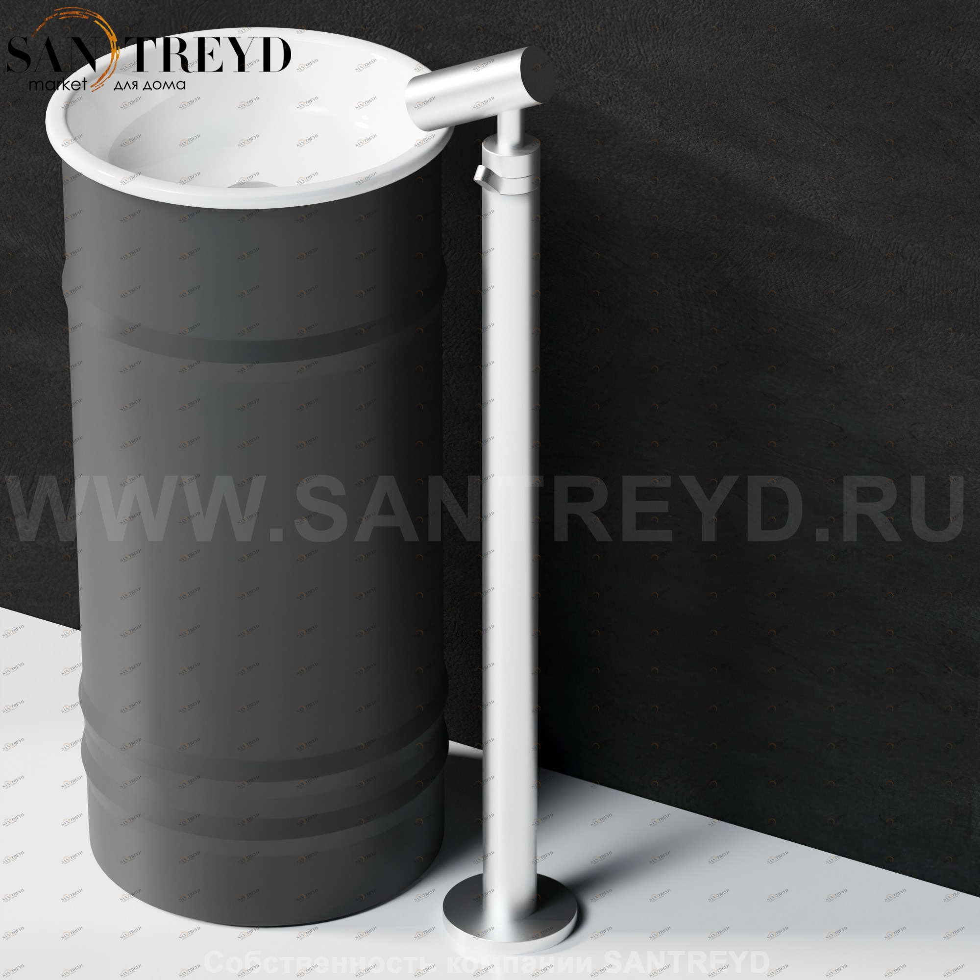 Напольный смеситель ARUB1020SP SQUARE для раковины хромированный матовый Agape