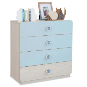Комод детский с 4 ящиками голубой Baby Boy CILEK BABY BOY 00-3832233 Бежевый;голубой