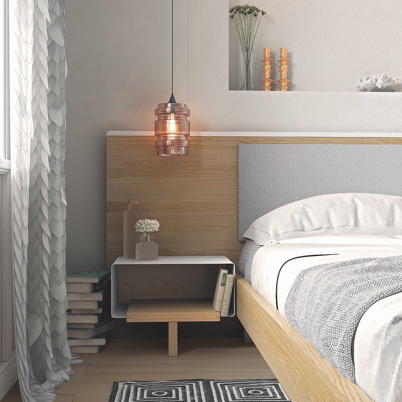 Тумбочка прикроватная белая Tesla-А BRAGIN DESIGN  256625 Белый  - Вид №3