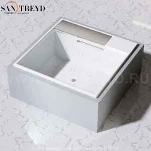 Effegibi WATERDREAM Минибассейн с функцией SOURCE + BLOWER: 16 форсунок с подогревом. Размер: длина 208, высота 80,5, ширина 208,4. Нагрузка на пол: 400 кг/кв. м. Объем воды: 1180 л. WD10000004