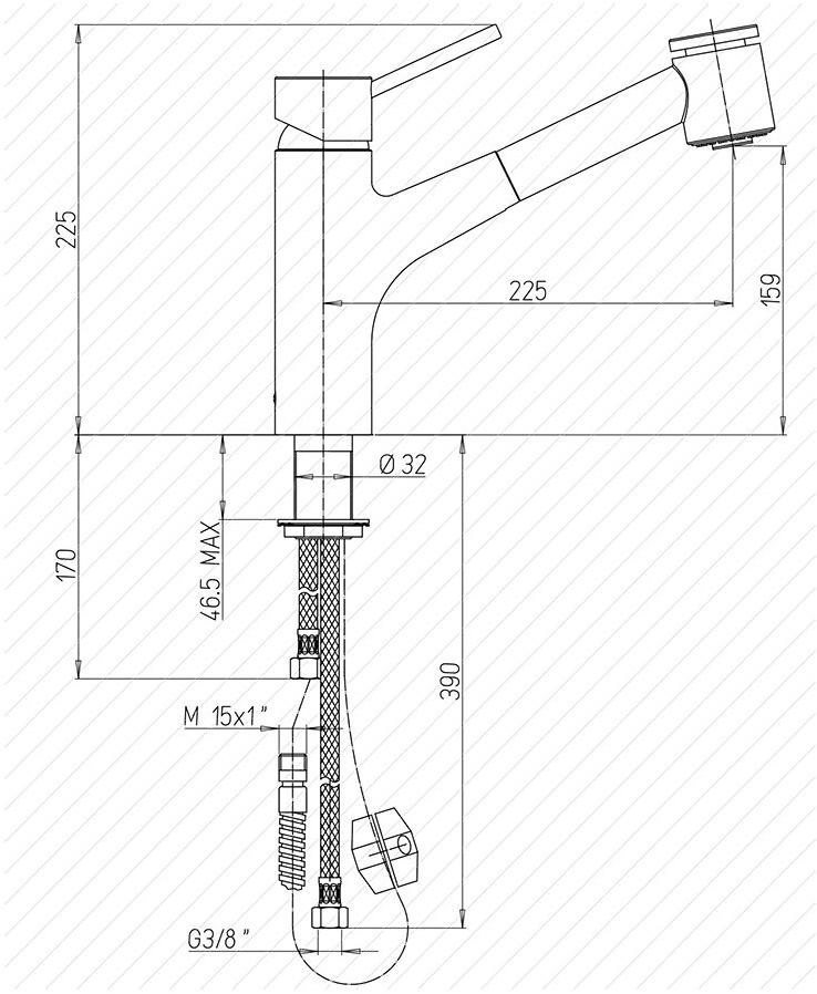 Paini Cox 78CR576LMKM смеситель для кухни  - Вид №2