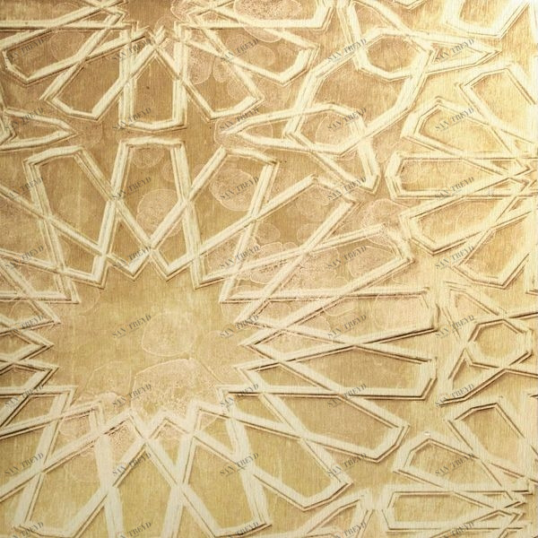 Арт-панель на холсте Alex Turco Middle East Glare Arabic Pattern In Gold ARABICPATTERNINGOLD