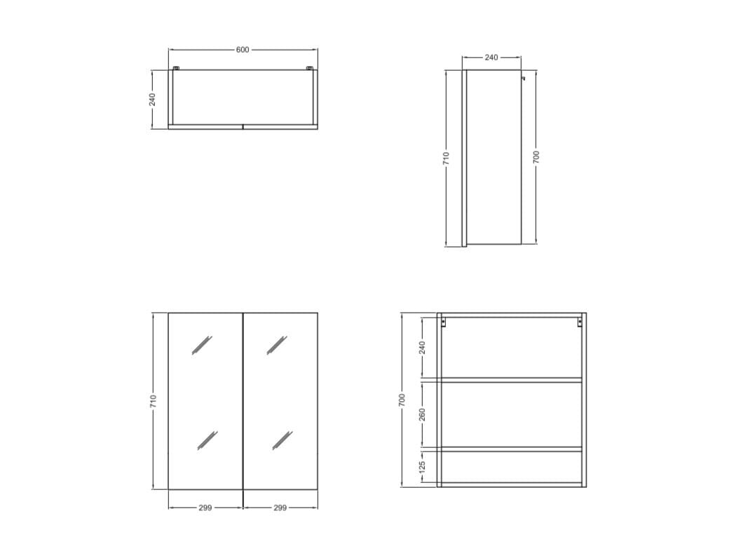 Подвесной шкаф для белья из ДСП с зеркалом COLAVENE Complementi Lavanderia ARCH-00146687 - Вид №3