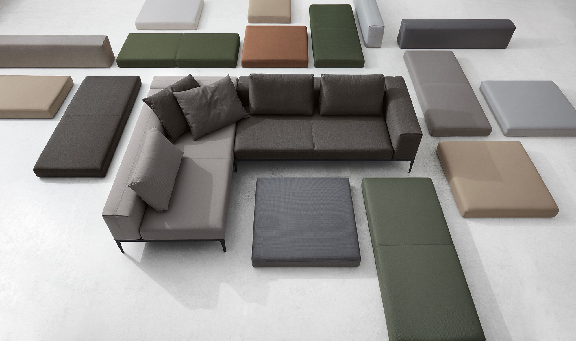 Тканевый модульный садовый диван Gloster сетка ARCH-00132626 - Вид №1