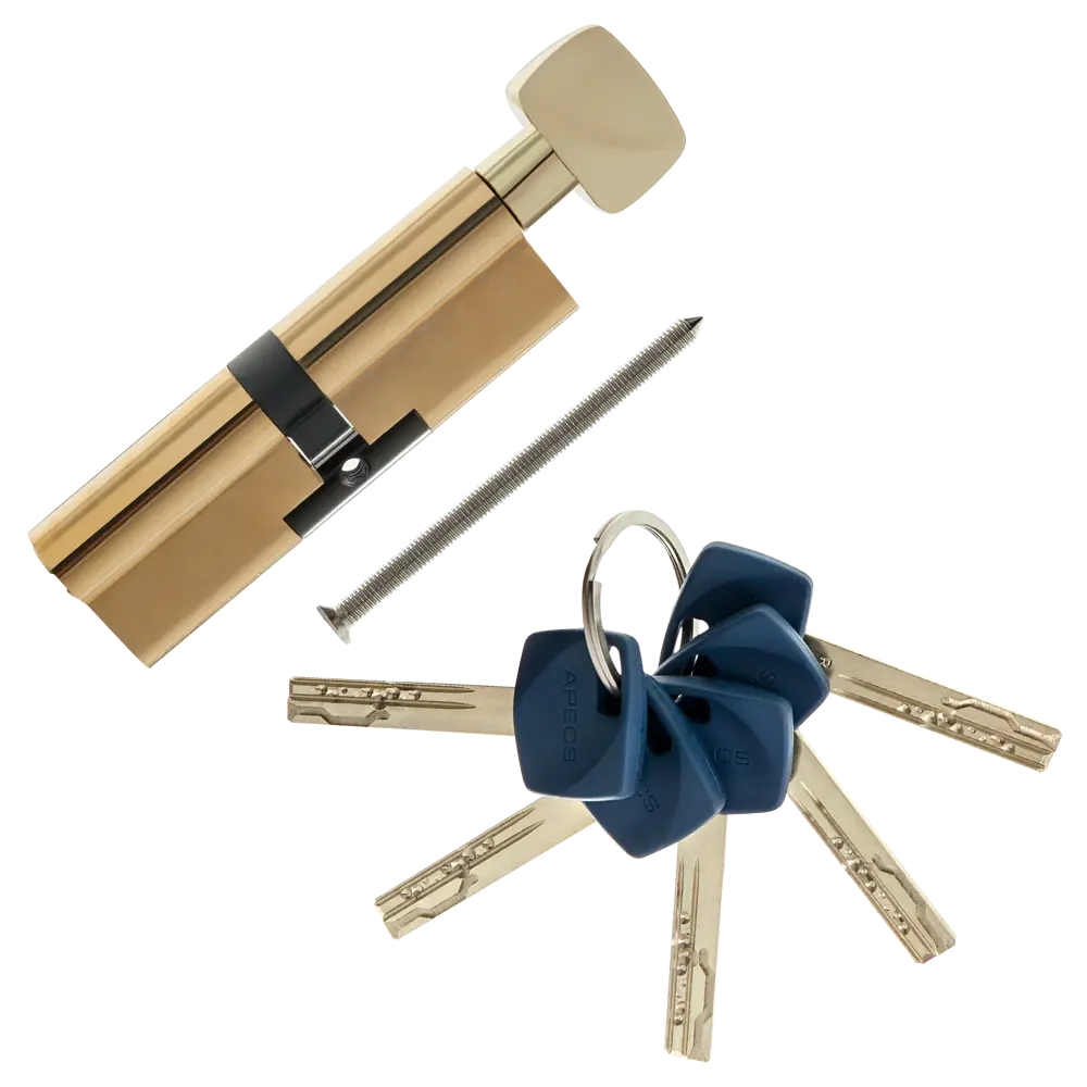 Цилиндр Apecs Premier XR-100-C15-G, 50x50 мм, ключ/вертушка, цвет золото 82379274 STLM-2082200 ЦИЛИНДР APECS PREM XR-100-C15-G КЛ-ВЕРТ - Вид №1
