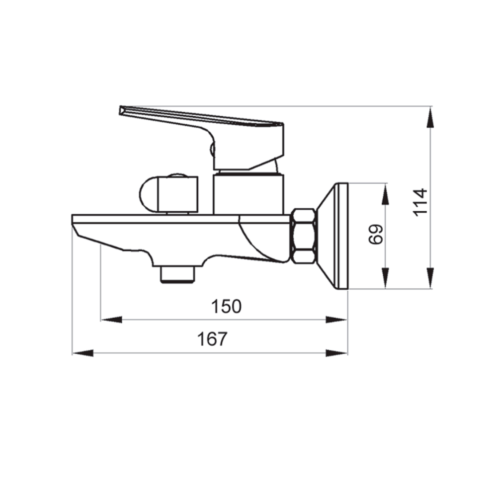 R1503 Смеситель для ванны Zinger однорычажный Raiber  - Вид №1