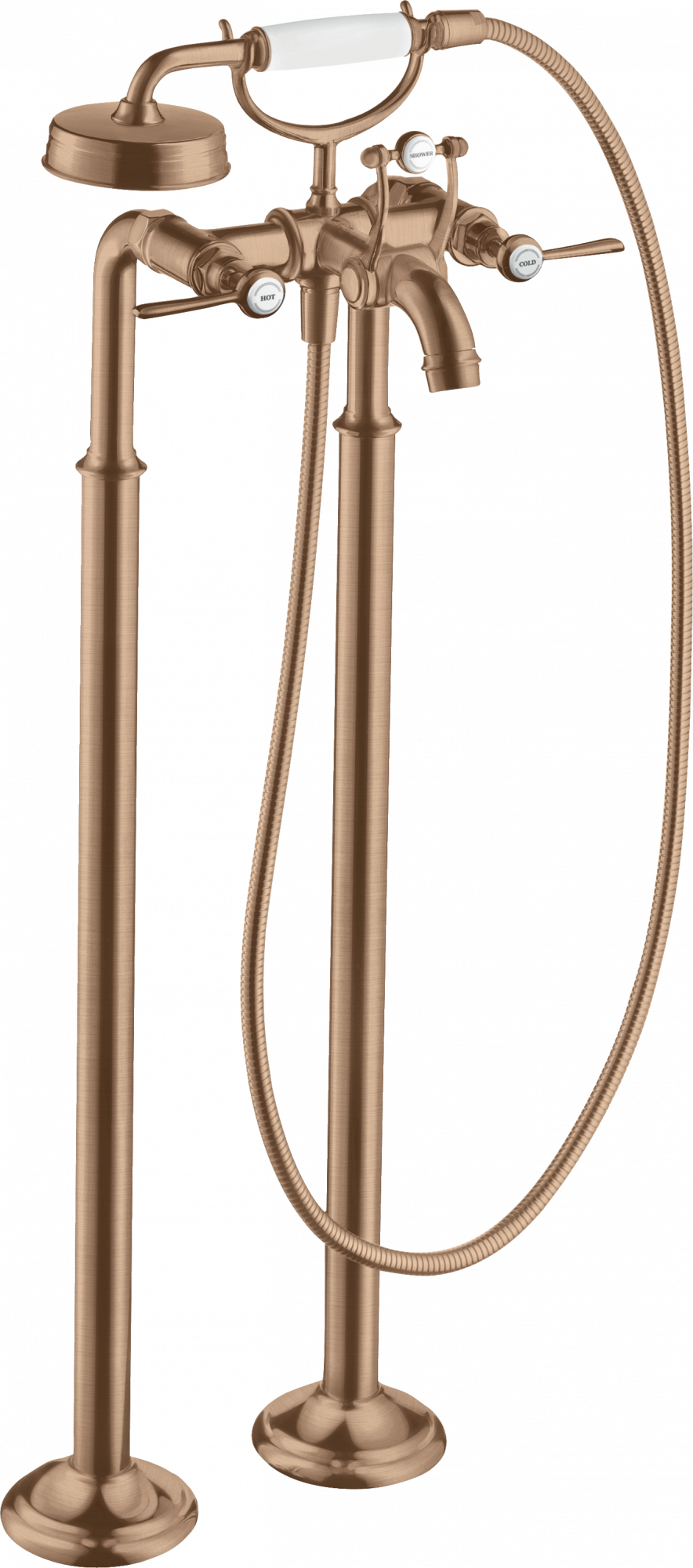 16553310 Смеситель для ванны на 2 ручки напольный с рычажными ручками AXOR MONTREUX