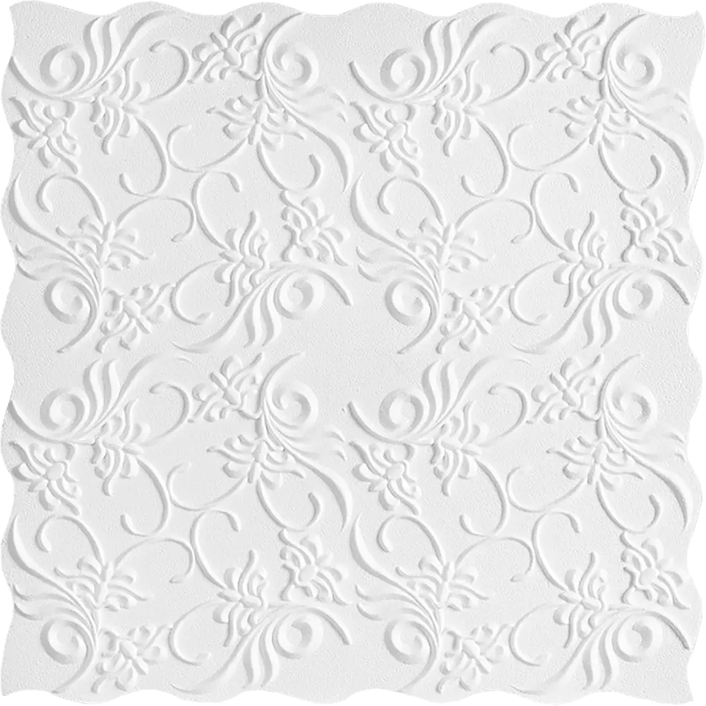 Плитка потолочная бесшовная полистирол белая Формат Нарцисс 50 x 50 см 2 м² FORMAT STLM-2126757