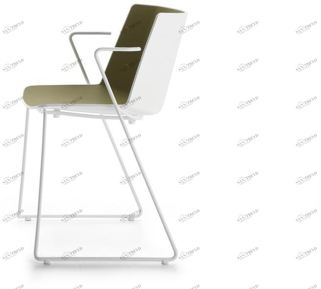 MDF Italia Полипропиленовый стул с салазками и подлокотниками Aïku sun-id-1460950