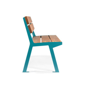 Стальная и деревянная скамья со спинкой