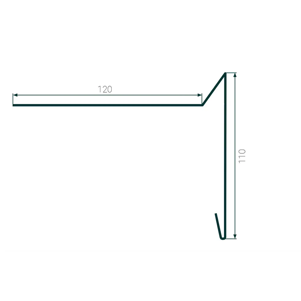 Планка ветровая для мягкой кровли 110x120x2000 мм 0.4 мм RAL 7024 серый 88209272 STLM-2008625 Santreyd  - Вид №1