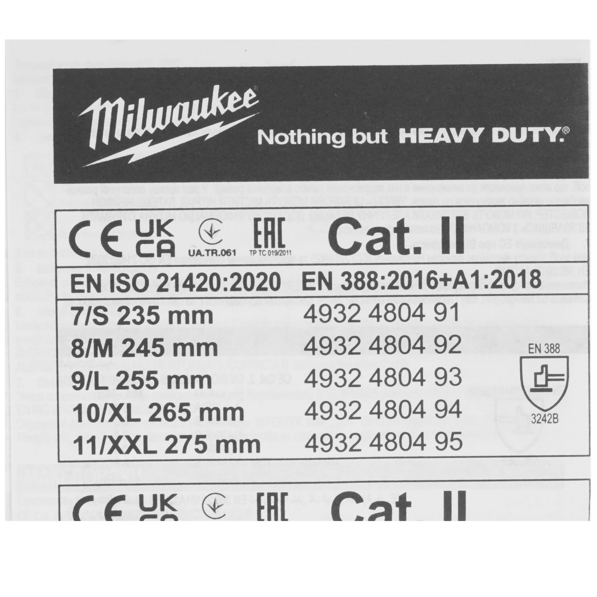 Перчатки трикотажные Milwaukee Hi-Dex 4/D 10/XL 5478045 STDN-0088324 - Вид №3