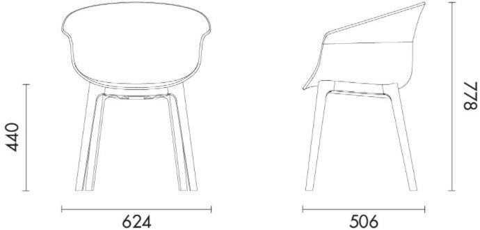 Grado Design Стул с полипропиленовым каркасом и основанием из бука Queen Que-ch-04 - Вид №3