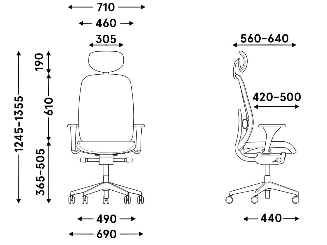 Вращающееся офисное кресло с подголовником MDD OLLIE ARCH-00063522 - Вид №17