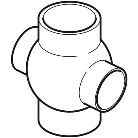 GEBERIT 368.285.16.1 Крестовина шаровая Geberit PE 88,5°, соединения 180° смещенные  - Вид №1