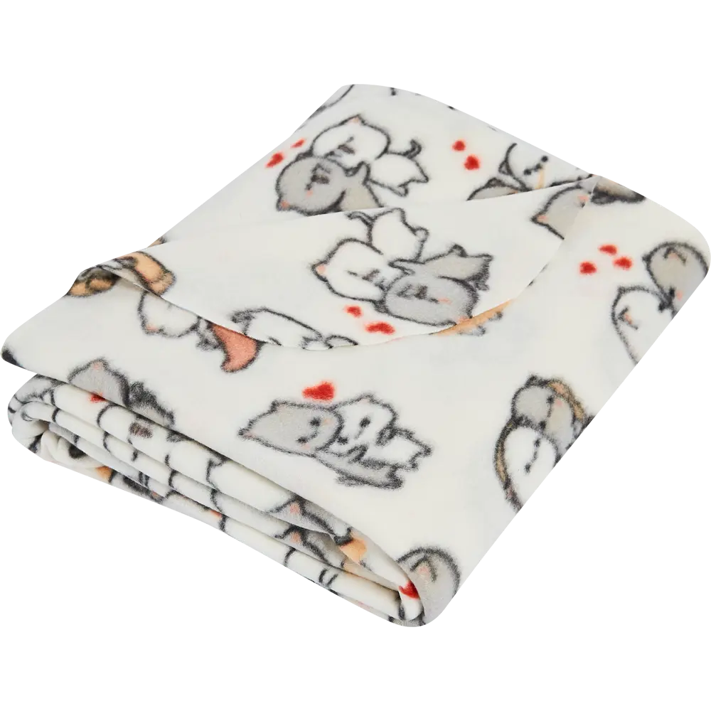 Плед Neko 120x150 см флис цвет белый 89337334 STLM-2046049 Ardenza