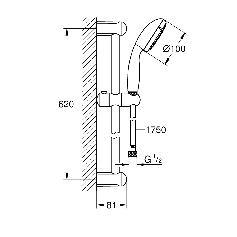 Душевой комплект Grohe Vitalio Go 1 режим цвет хром 15695474 STLM-2196561 - Вид №7