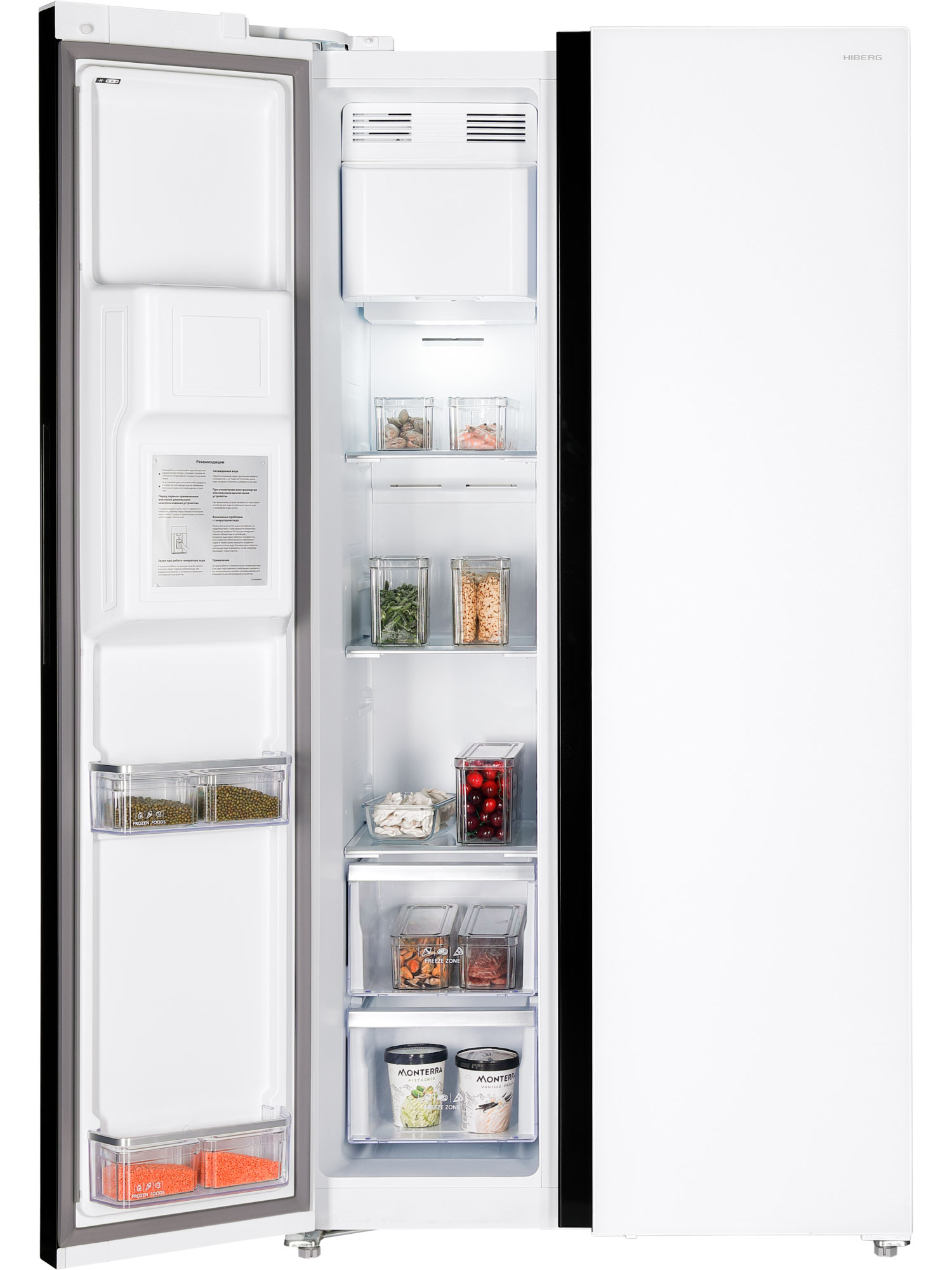 9168755 Холодильник Side by Side   HIBERG RFS-650DX NFGW inverter белый STDN-0037615 - Вид №5