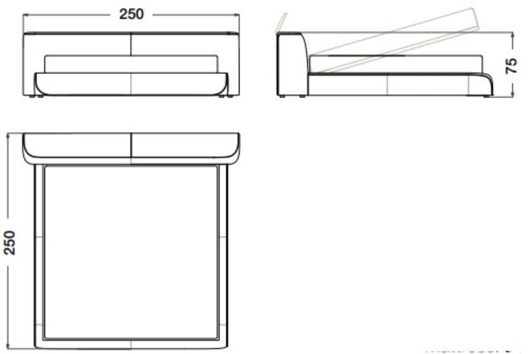 Тканевая кровать с изголовьем контейнера CPRN HOMOOD Starlight ARCH-00075092 - Вид №4
