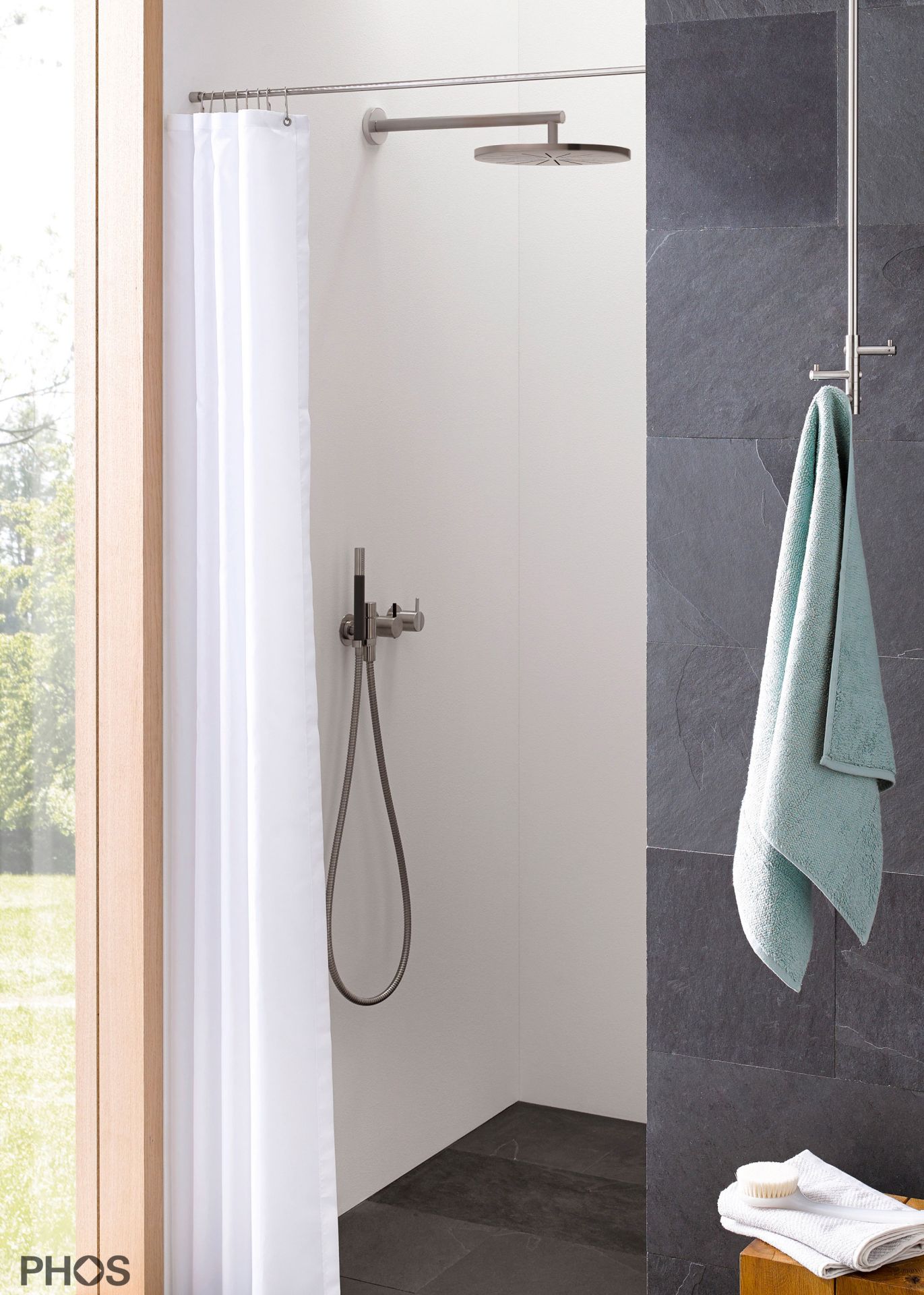 DSN12-2 Карниз для душевой занавески ø12 мм от 100 до 160 см - на заказ PHOS  - Вид №4