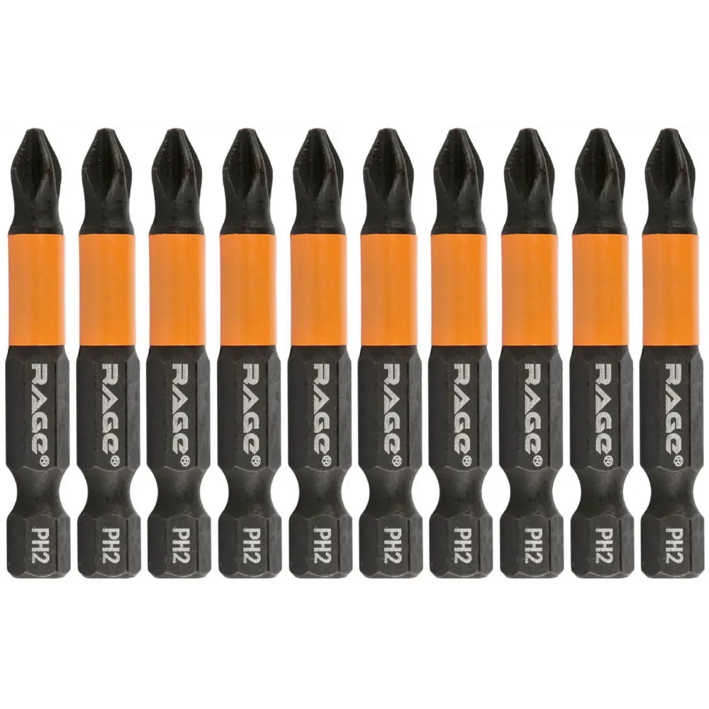Магнитная бита RAGE PH2 для шуруповерта, набор 10 шт 89369257 STLM-1430358