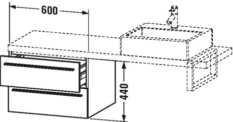 XL543801111 Шкафчик для консоли X-Large #XL5438 600 x 548 мм Кашемировый дуб Duravit - Вид №1