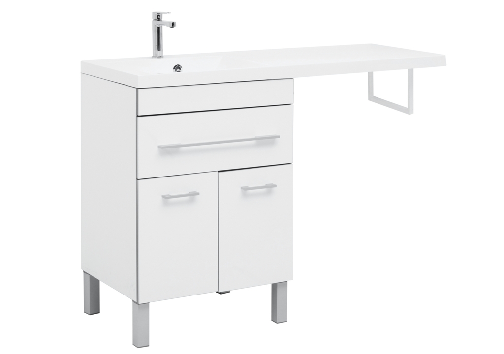 Тумба с раковиной Aquanet Верона 120 L белый (напольная, 1 ящик, 2 дверцы) 0018250700239565 - Вид №6