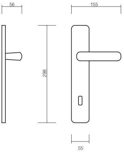 Pasini Ручка из латуни на пластине с накладкой  3810  - Вид №2