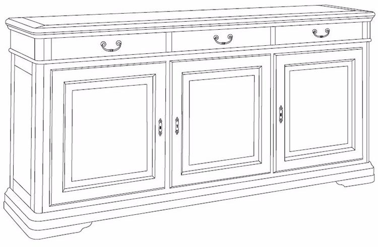 Arvestyle Буфет из массива дерева с ящиками Giotto sun-id-1464830 - Вид №4