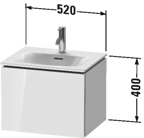LC613403131 L-Cube Тумбочка подвесная Сосна серебристая, декор Duravit - Вид №1