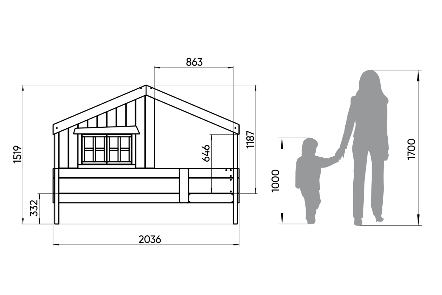 Кровать одноярусная белая "Шале L" ELLIPSE ELLIPSE HOME 00-3951310 Белый Santreyd  - Вид №3