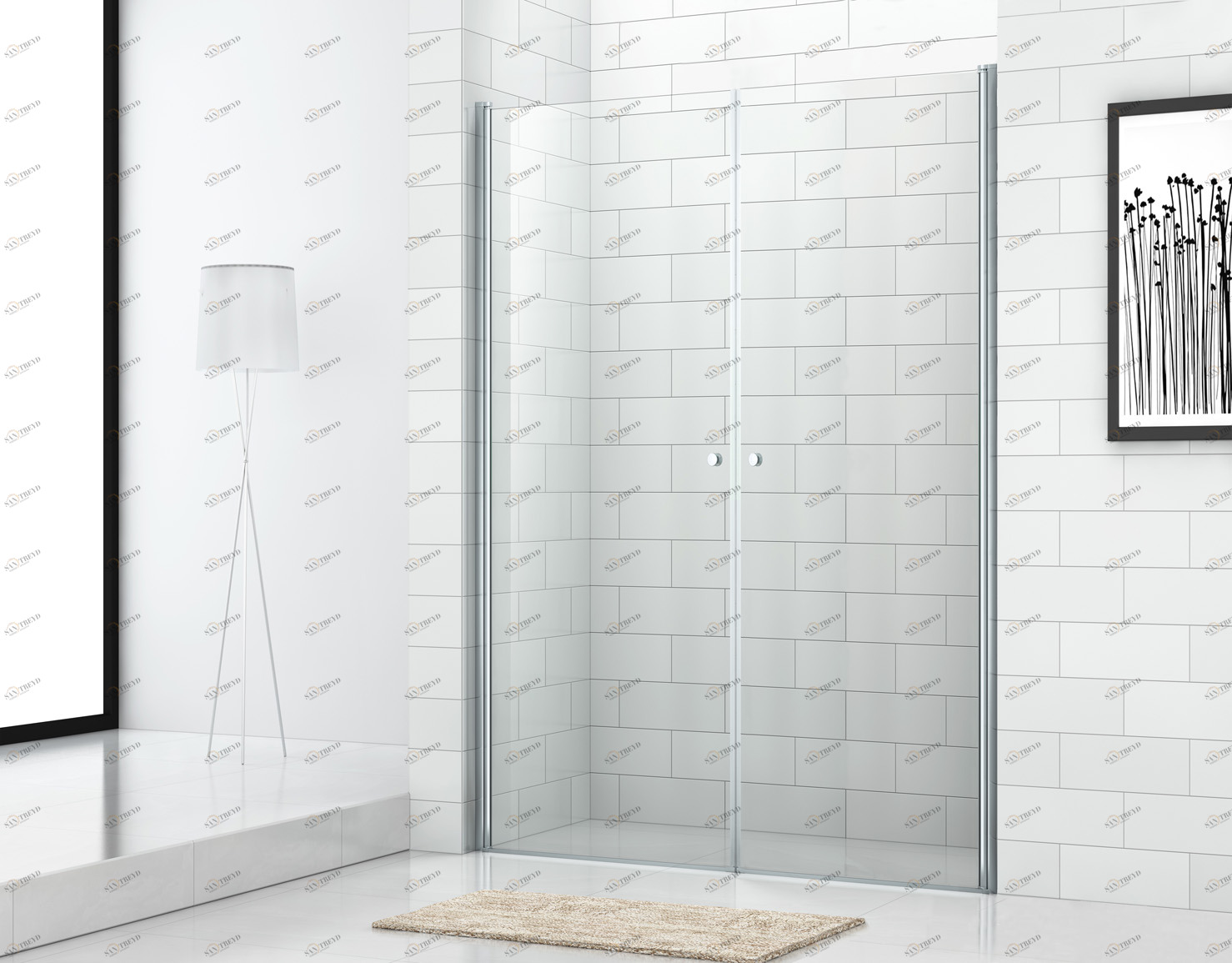 Душевая дверь в нишу CEZARES ECO-O-B-2-90-C-Cr