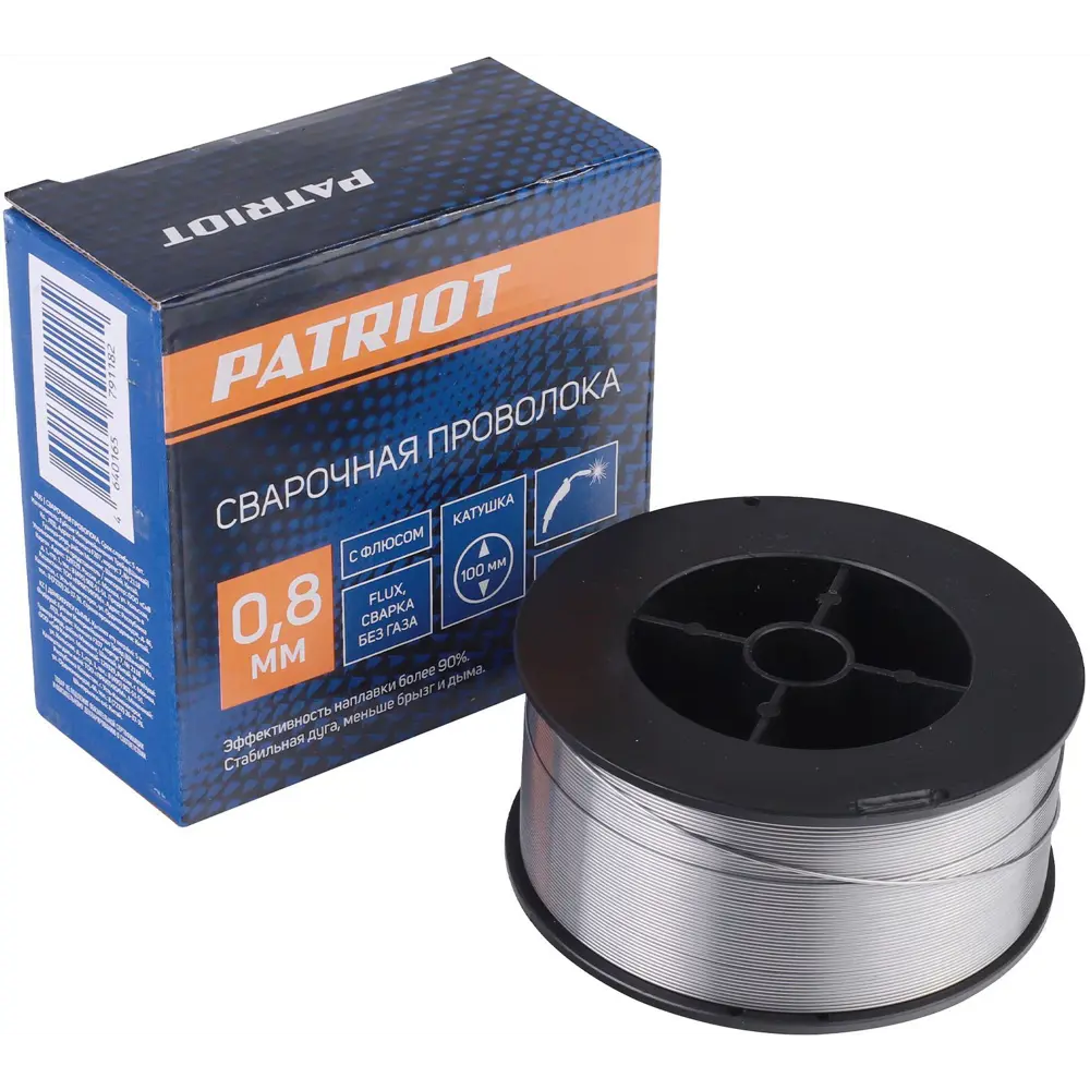 Проволока сварочная порошковая (флюсовая) E71T-GS Patriot 0.8 мм 1 кг 89358372 STLM-2024904  - Вид №1