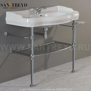 730090 Структура под раковину 100 из латуни с полкой-решёткой. Retro