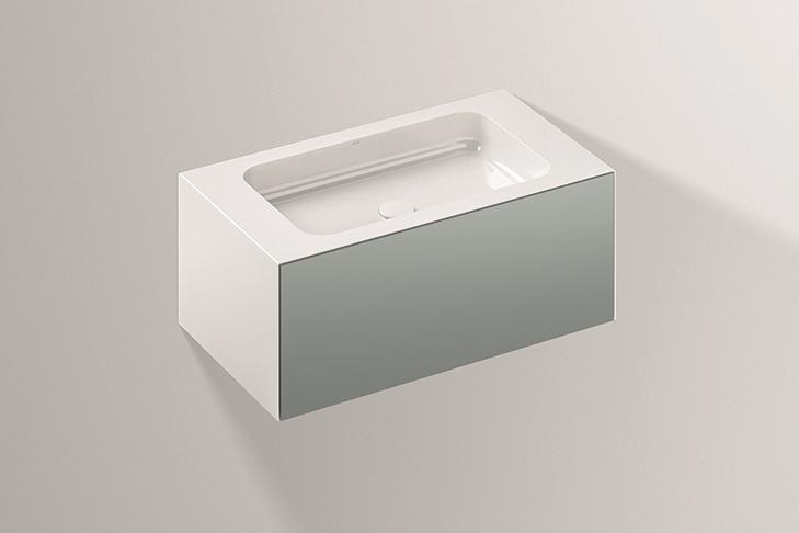 5155510000 Умывальник с тумбой, wp.folio2, белая, proshield, лакированная, шелковисто-матовый блеск, серый Alape серия FO (Folio) 