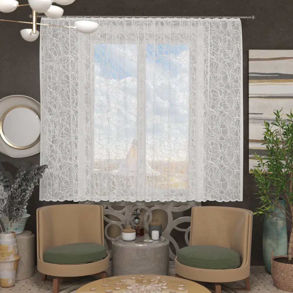 Тюль Santreyd Паутинка для кухни 170×165 см белоснежный 89077308 STLM-0078038 - Вид №6