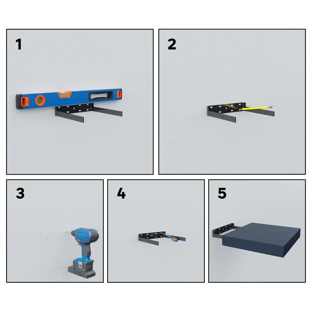 Полка настенная Spaceo Agata 23x23.5 см МДФ цвет синий STLM-2047812 - Вид №6