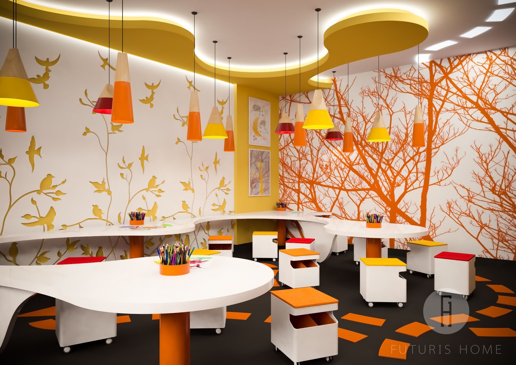 Трехмерная декоративная гипсовая панель WallDeco SPRING TREE ARCH-00038626 - Вид №1